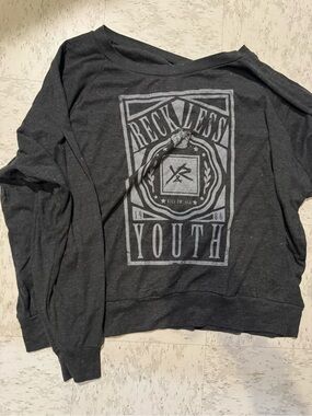 Young & Reckless Black Long-Sleeve Graphic Top